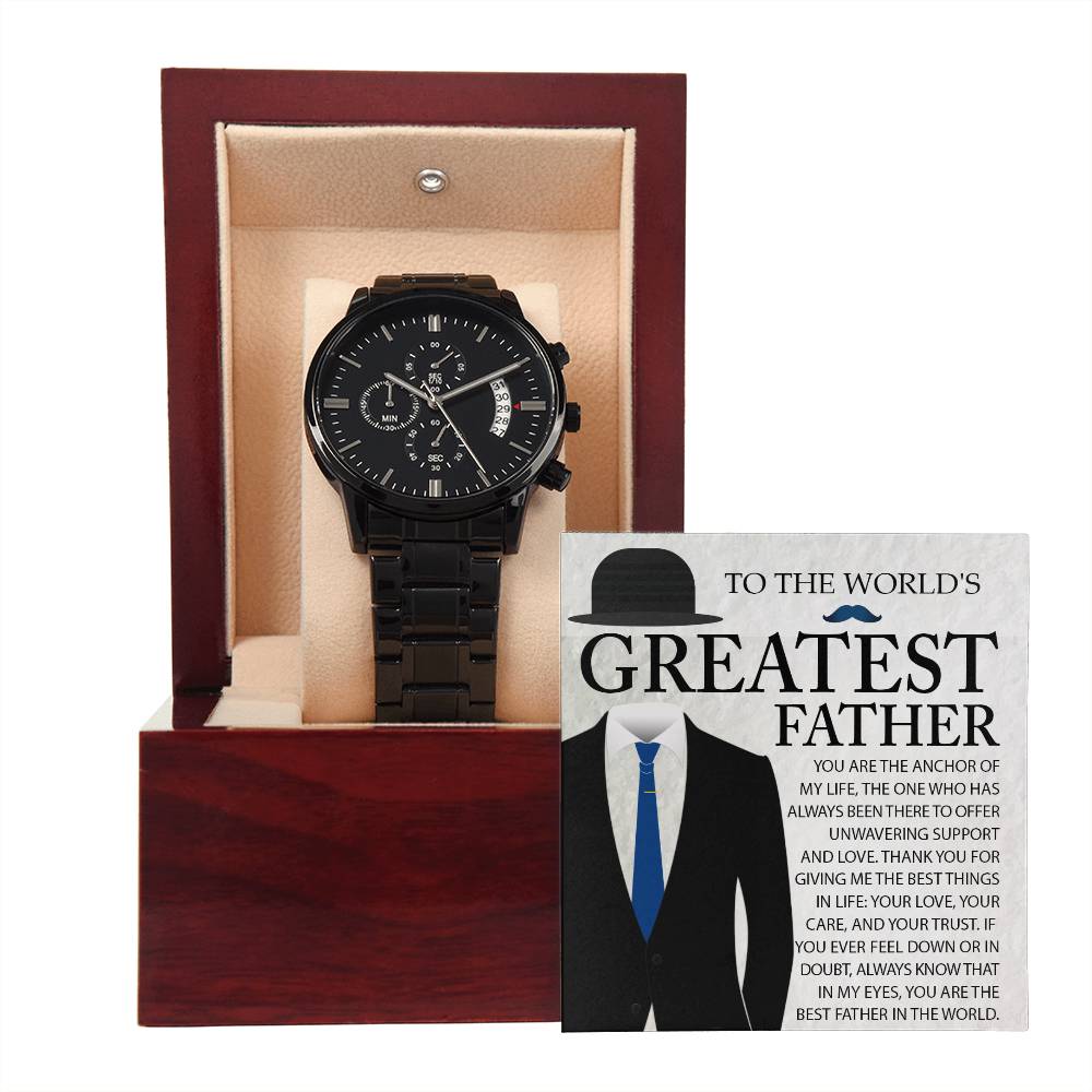 Heartfelt Keepsake - Black Chronograph Watch - Real Rad Boutique