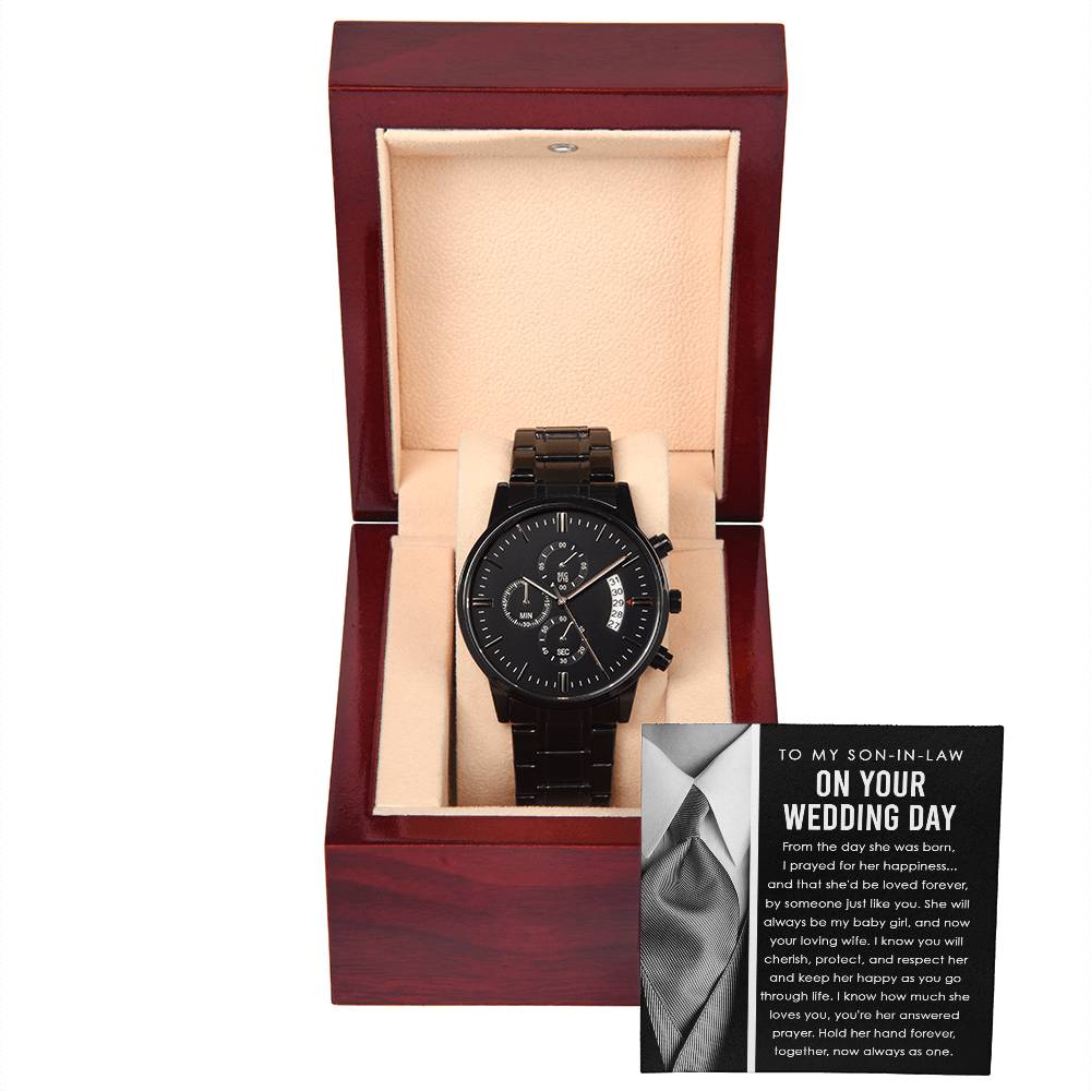 Heartwarming Message - Black Chronograph Watch - Real Rad Boutique