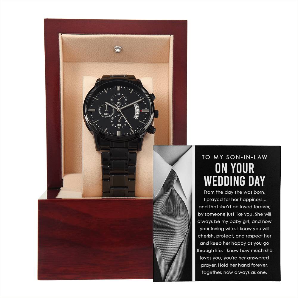 Heartwarming Message - Black Chronograph Watch - Real Rad Boutique