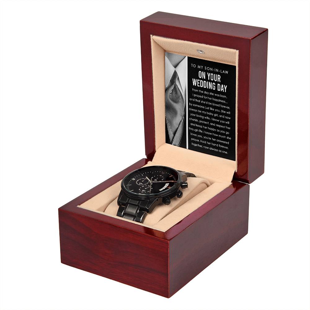 Heartwarming Message - Black Chronograph Watch - Real Rad Boutique