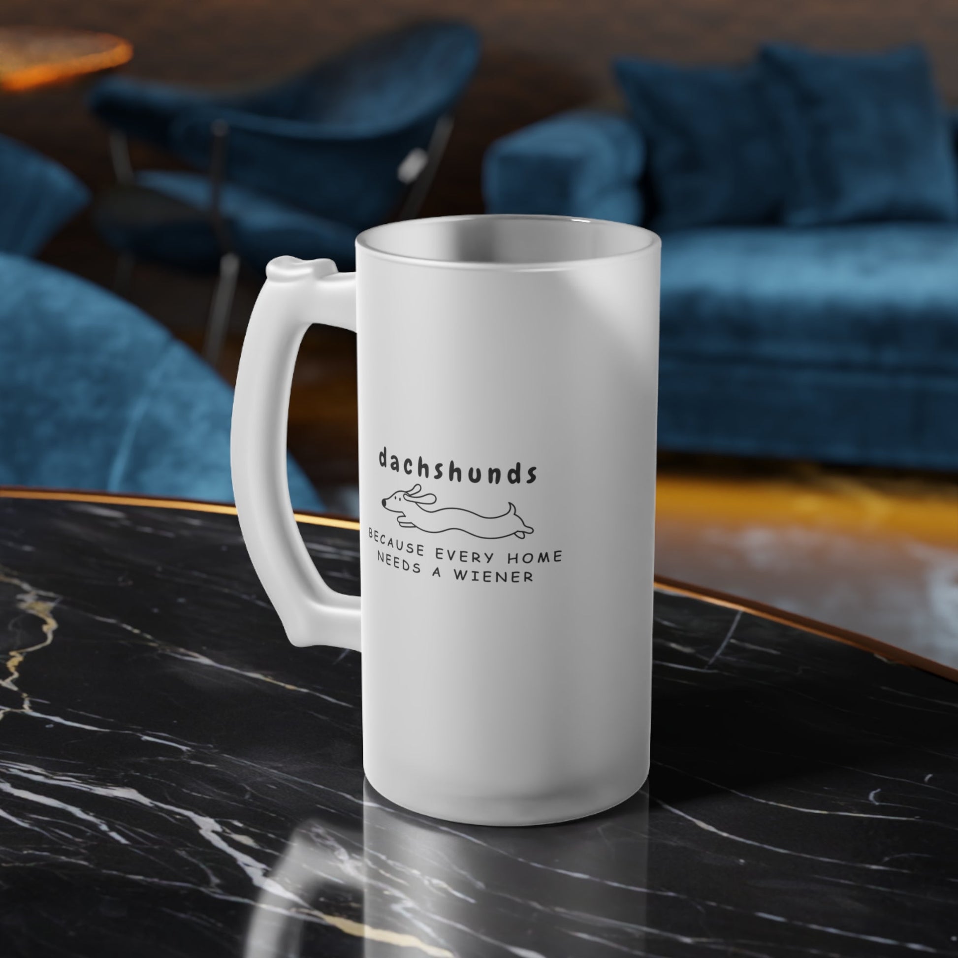 Home Is Where My Dachshund Is - Frosted Glass Beer Mug - Real Rad Boutique