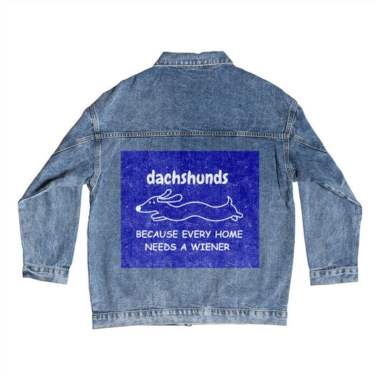 Home Is Where My Dachshund Is - Men's Denim Jacket - Real Rad Boutique