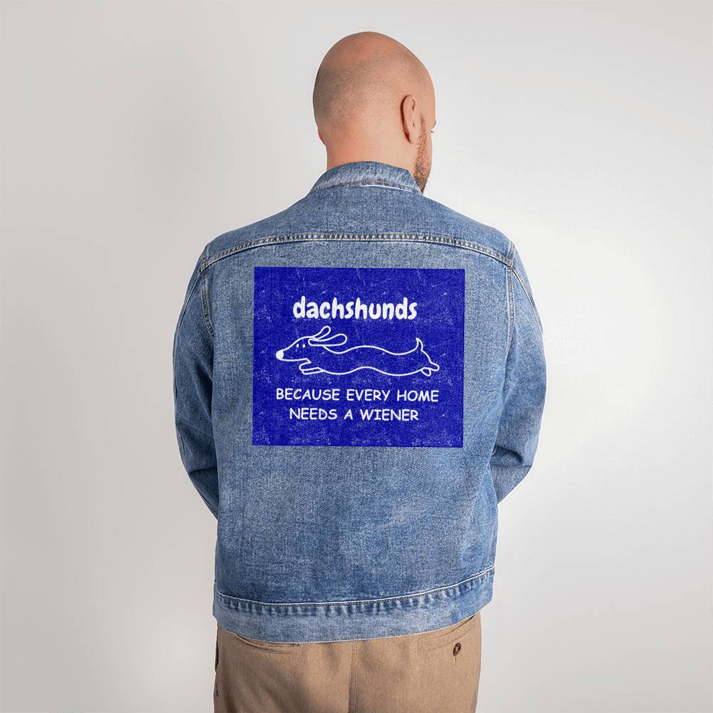 Home Is Where My Dachshund Is - Men's Denim Jacket - Real Rad Boutique