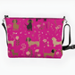 Hot Pink Blooms - Dachshund Vegan Leather Crossbody Purse - Real Rad Boutique