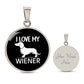 I Love My Wiener - Circle Pendant - Real Rad Boutique