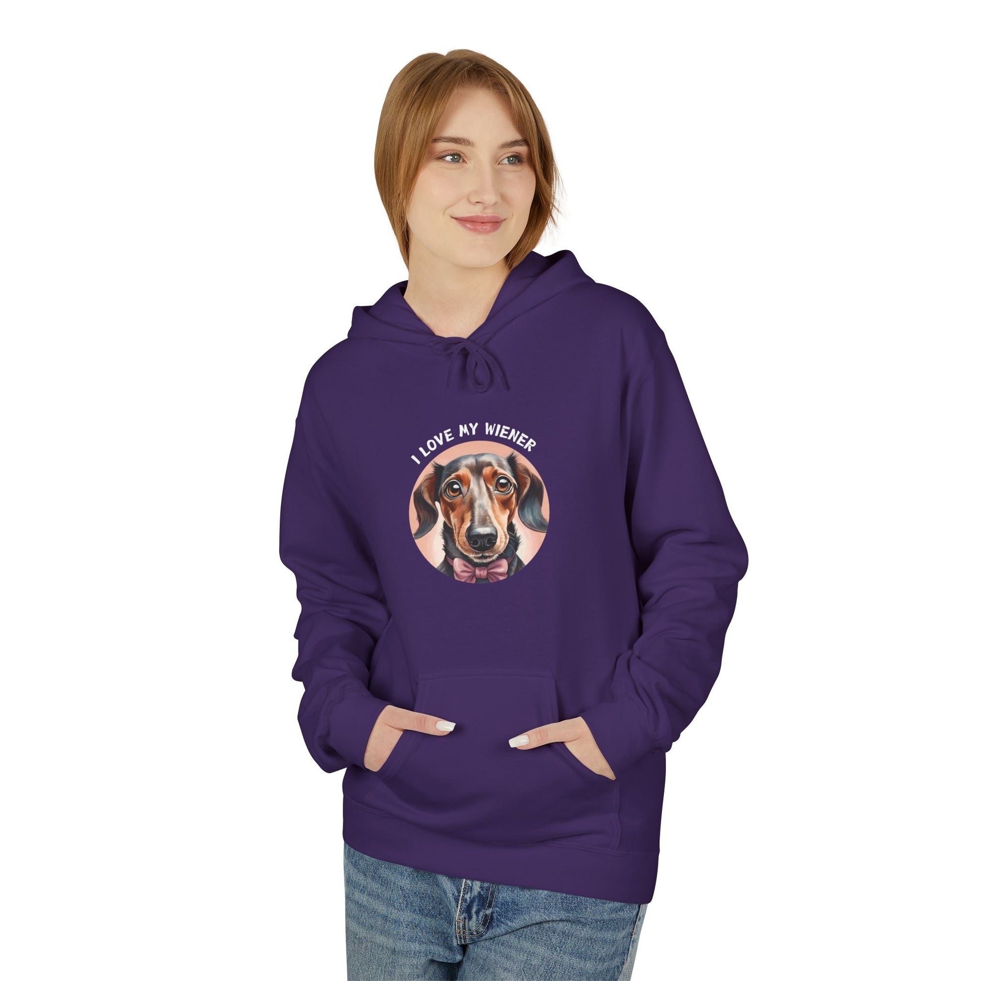 I Love My Wiener - Softstyle Fleece Hoodie - Real Rad Boutique