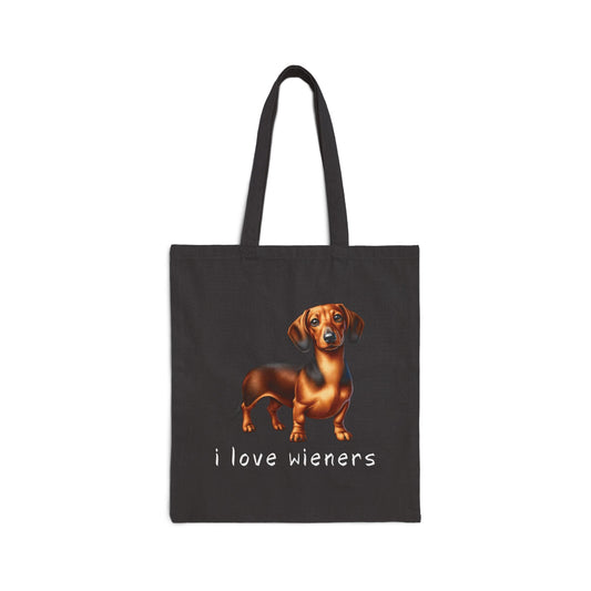 I Love Wieners - Cotton Canvas Tote Bag - Real Rad Boutique