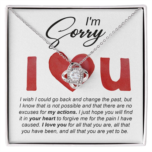 "I'm Sorry, I Love You" Card - Love Knot Necklace - Real Rad Boutique