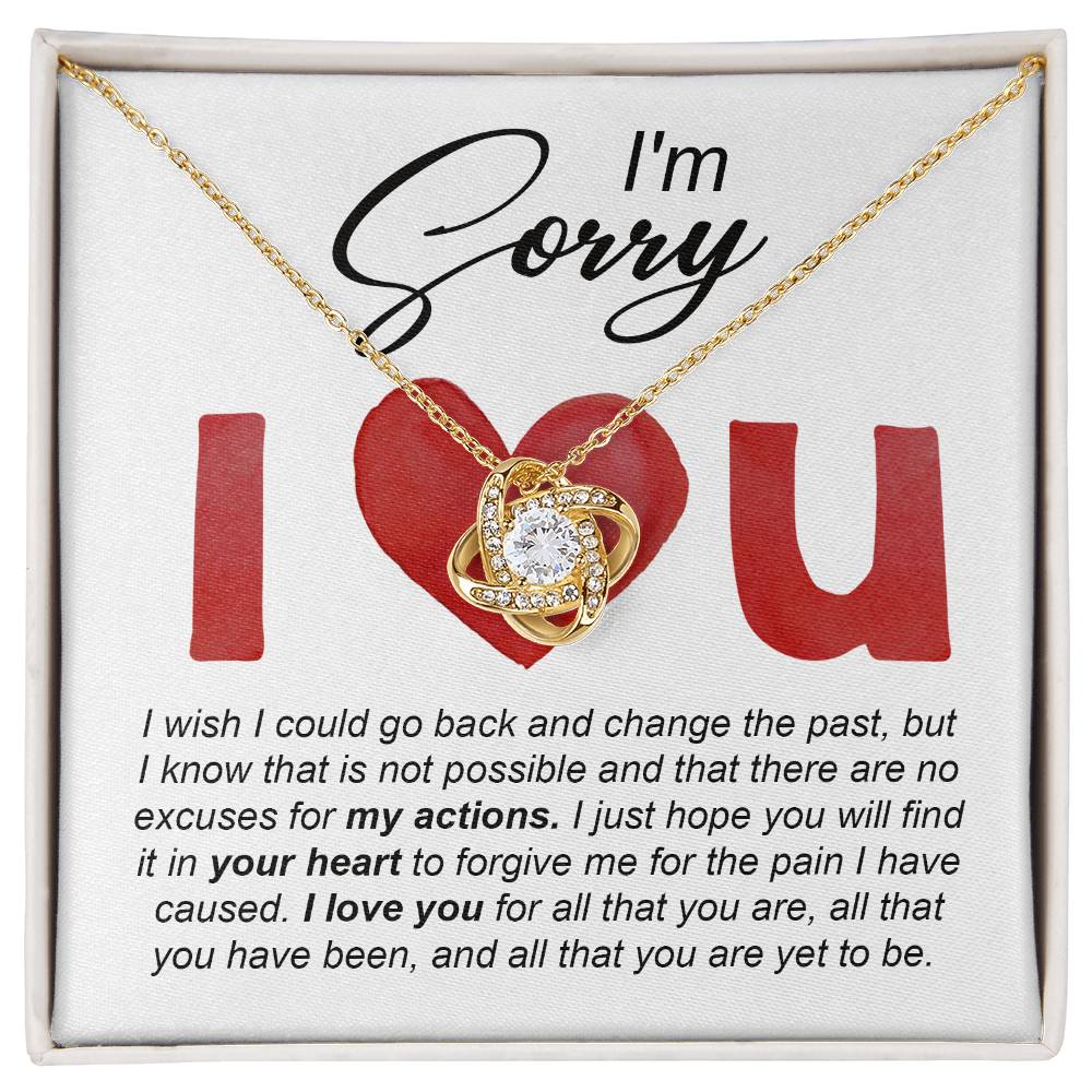 "I'm Sorry, I Love You" Card - Love Knot Necklace - Real Rad Boutique