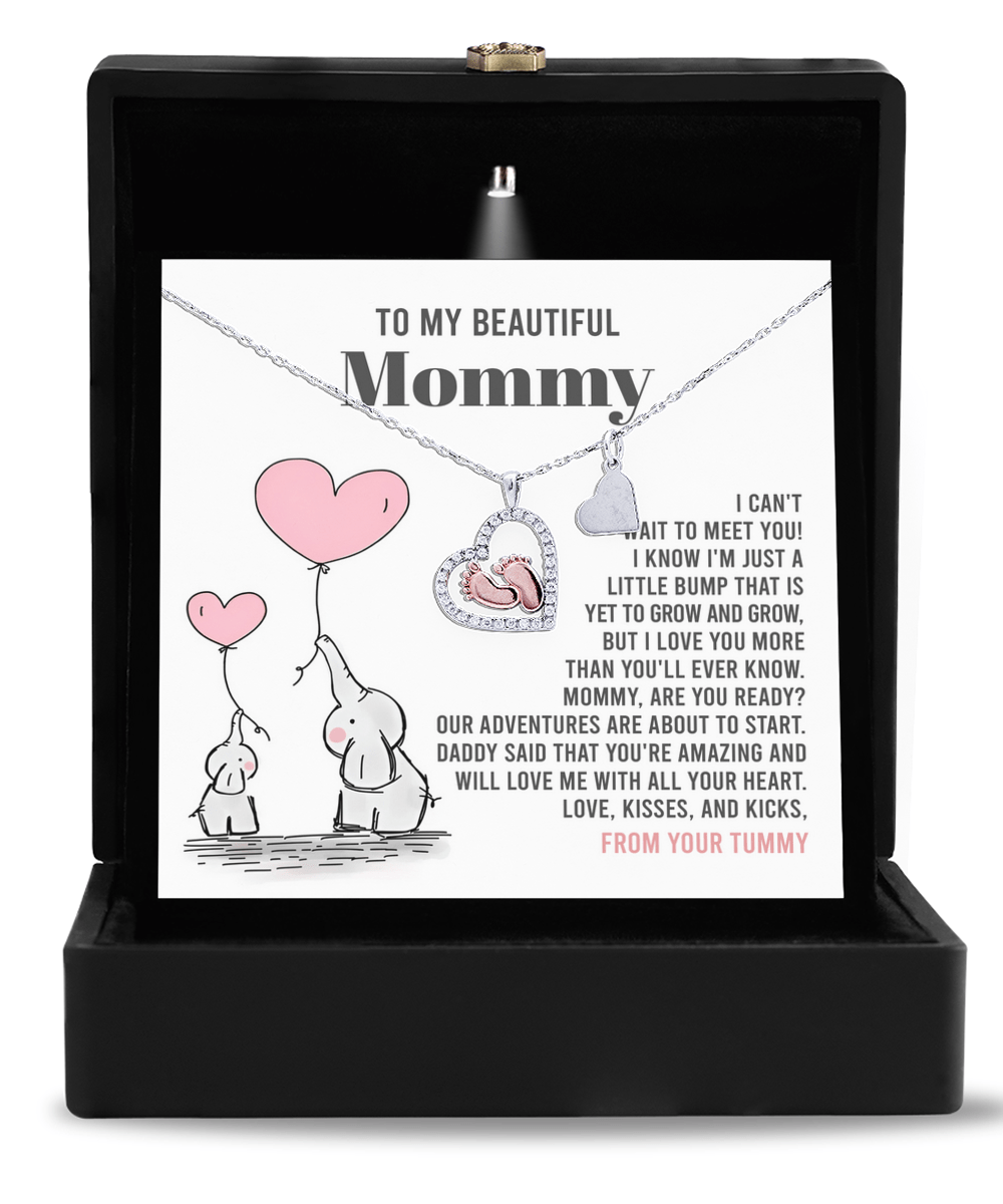 In Mommy's Heartbeat - Baby Feet Necklace - Real Rad Boutique