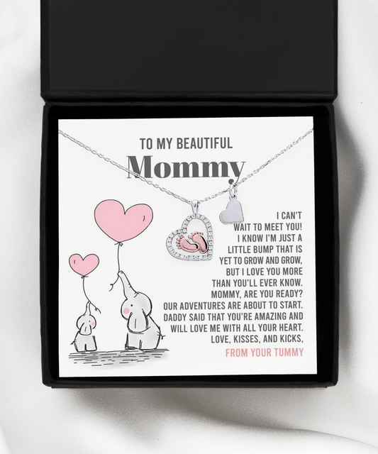 In Mommy's Heartbeat - Baby Feet Necklace - Real Rad Boutique