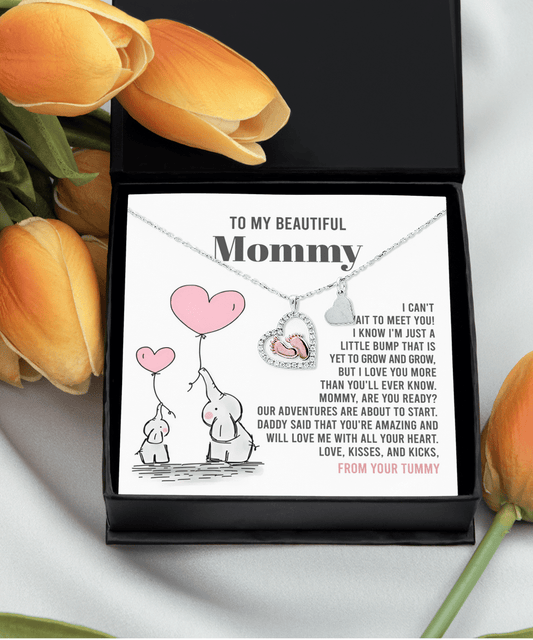 In Mommy's Heartbeat - Baby Feet Necklace - Real Rad Boutique