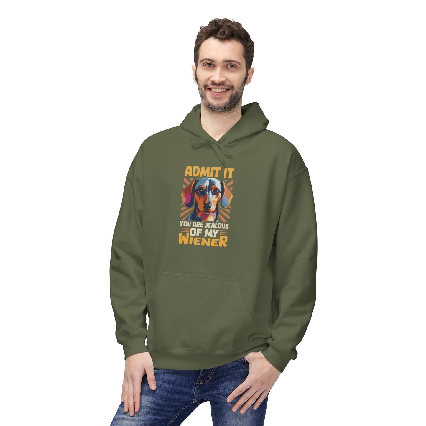 Jealous Of My Wiener? - Softstyle Fleece Hoodie - Real Rad Boutique