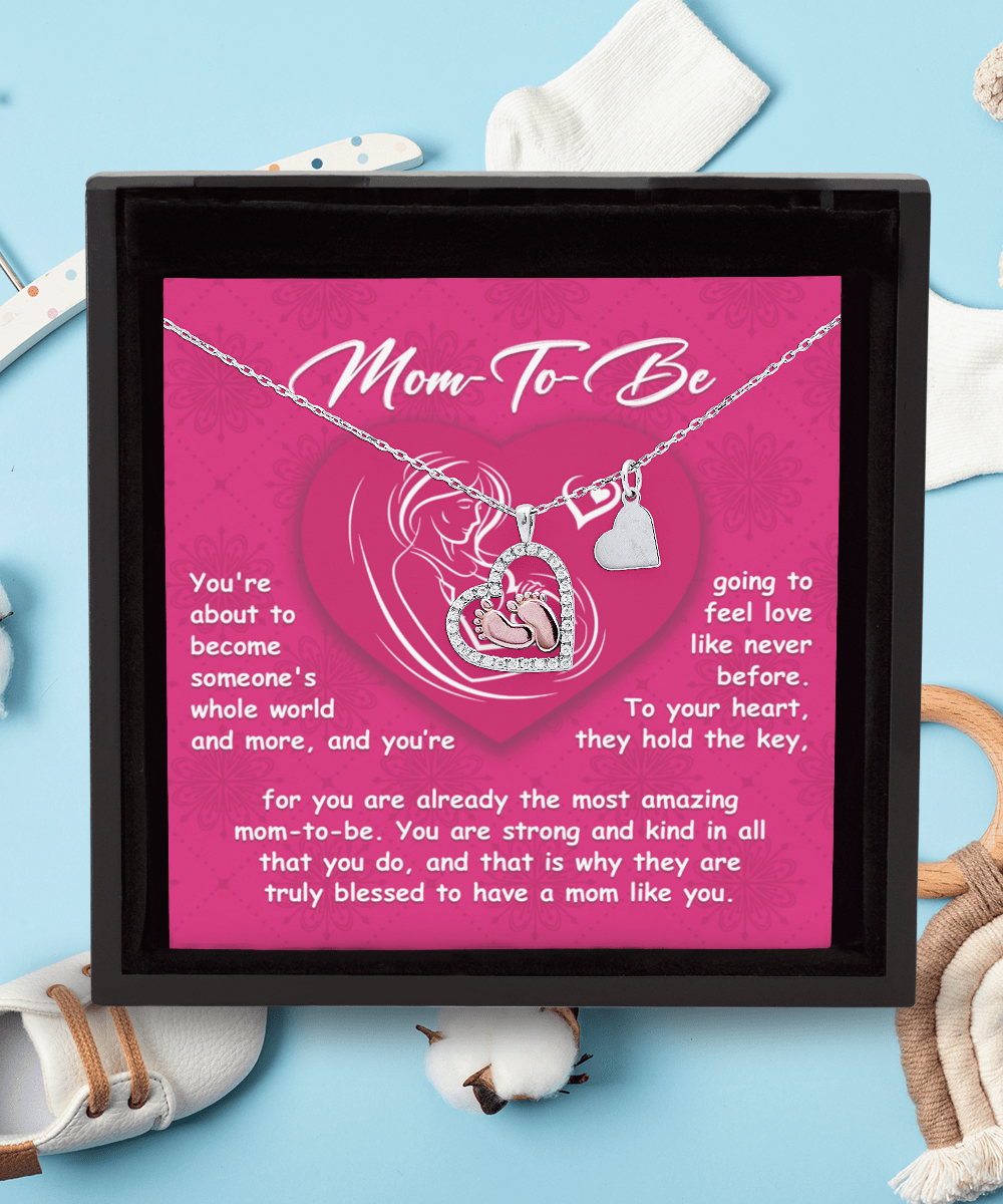 Key to a Mother's Heart - Baby Feet Necklace - Real Rad Boutique