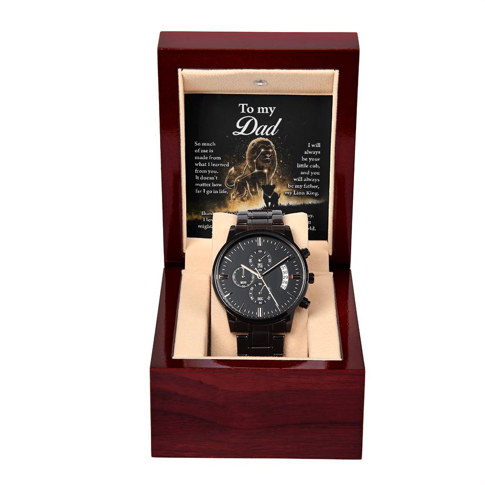 Lion Dad - Black Chronograph Watch - Real Rad Boutique