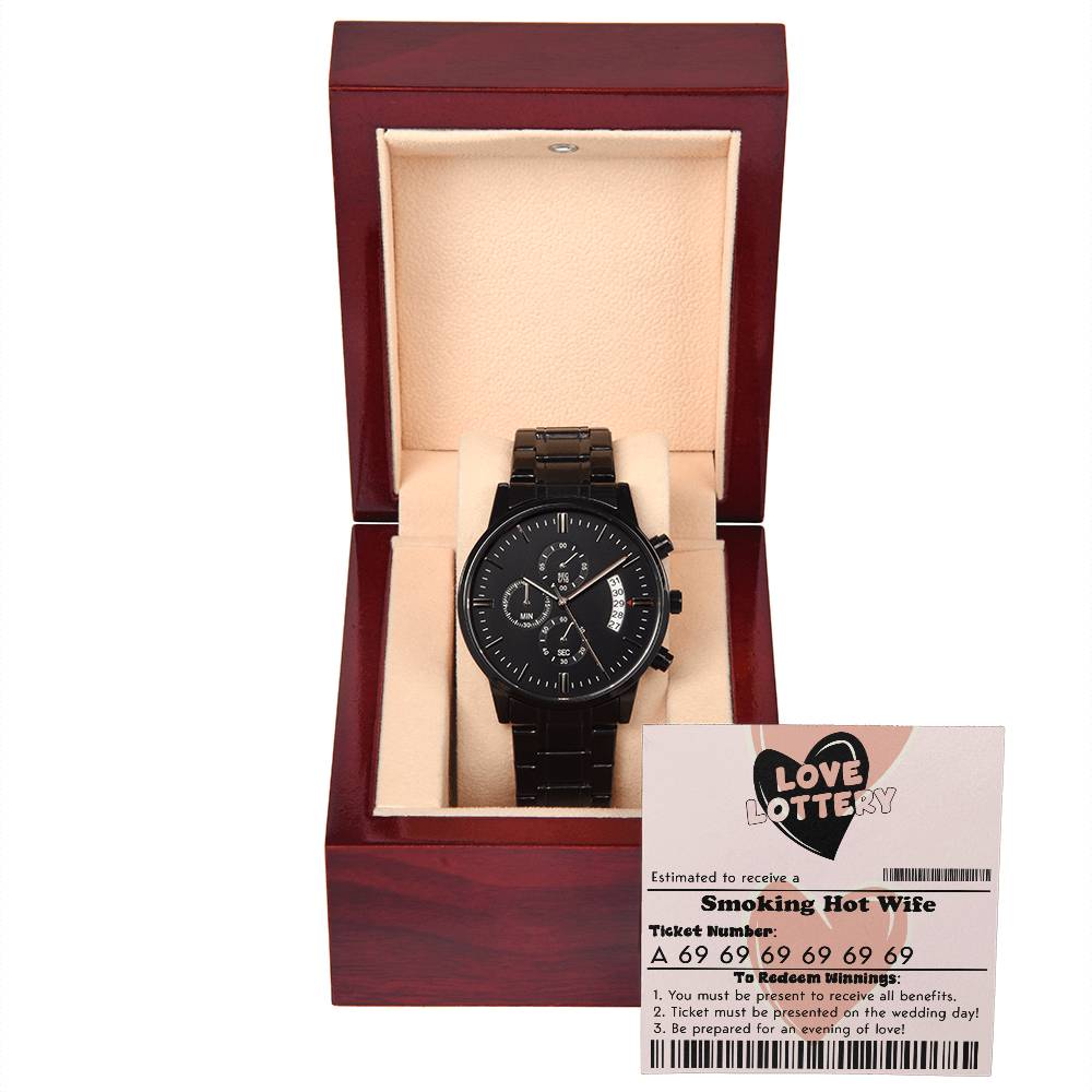 Love Lottery - Black Chronograph Watch - Real Rad Boutique