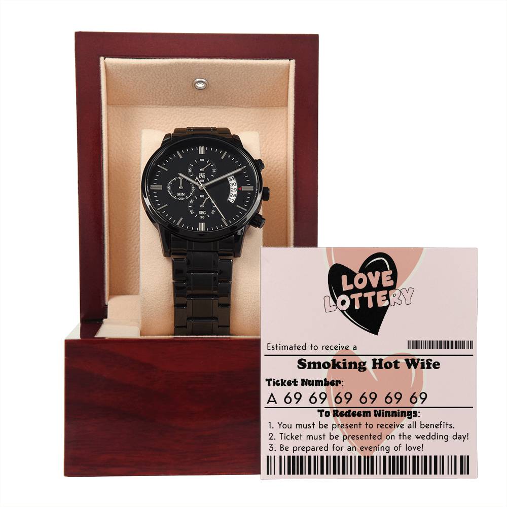 Love Lottery - Black Chronograph Watch - Real Rad Boutique