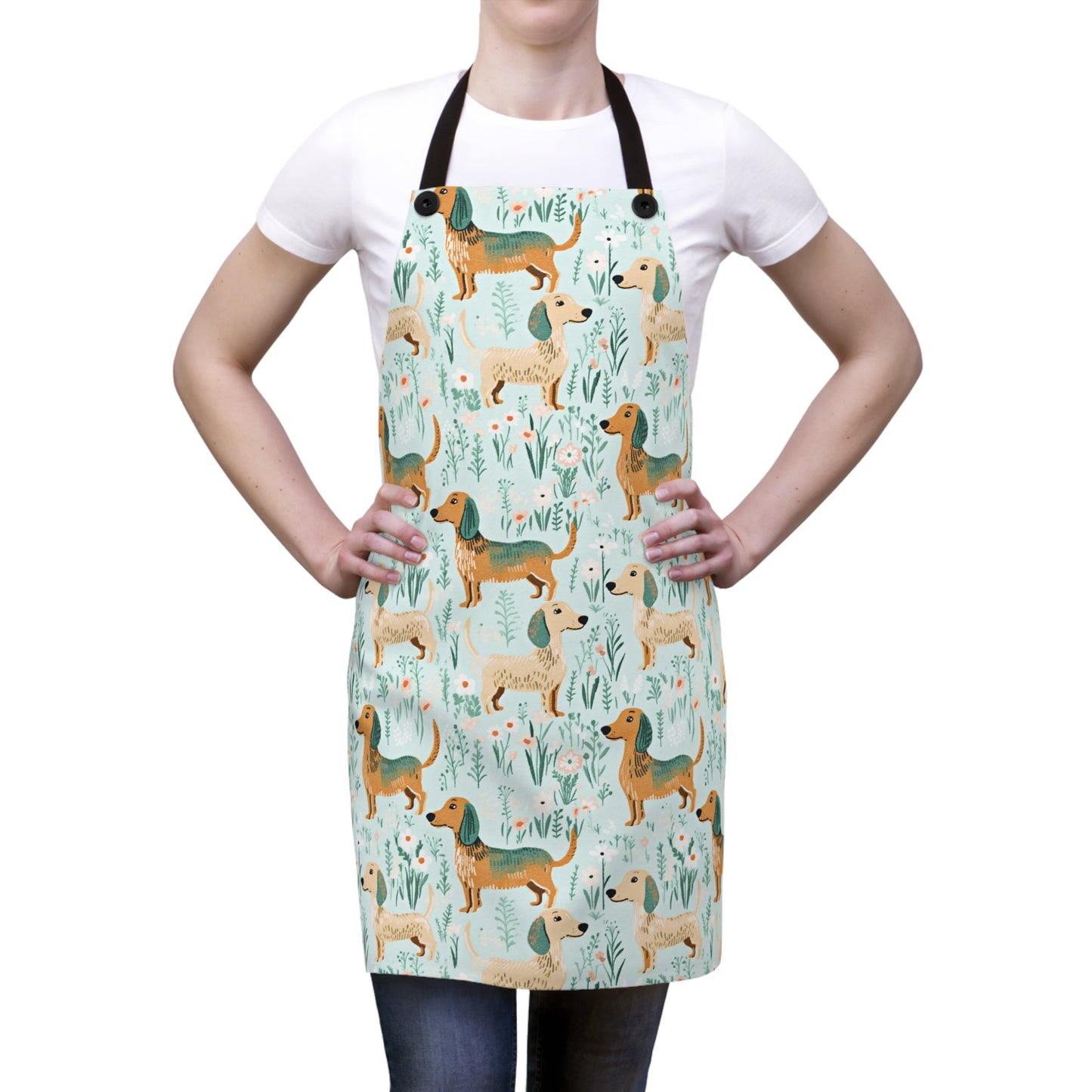 Minty Floral Paws - Dachshund Apron - Real Rad Boutique