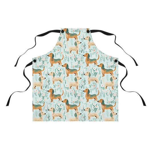 Minty Floral Paws - Dachshund Apron - Real Rad Boutique