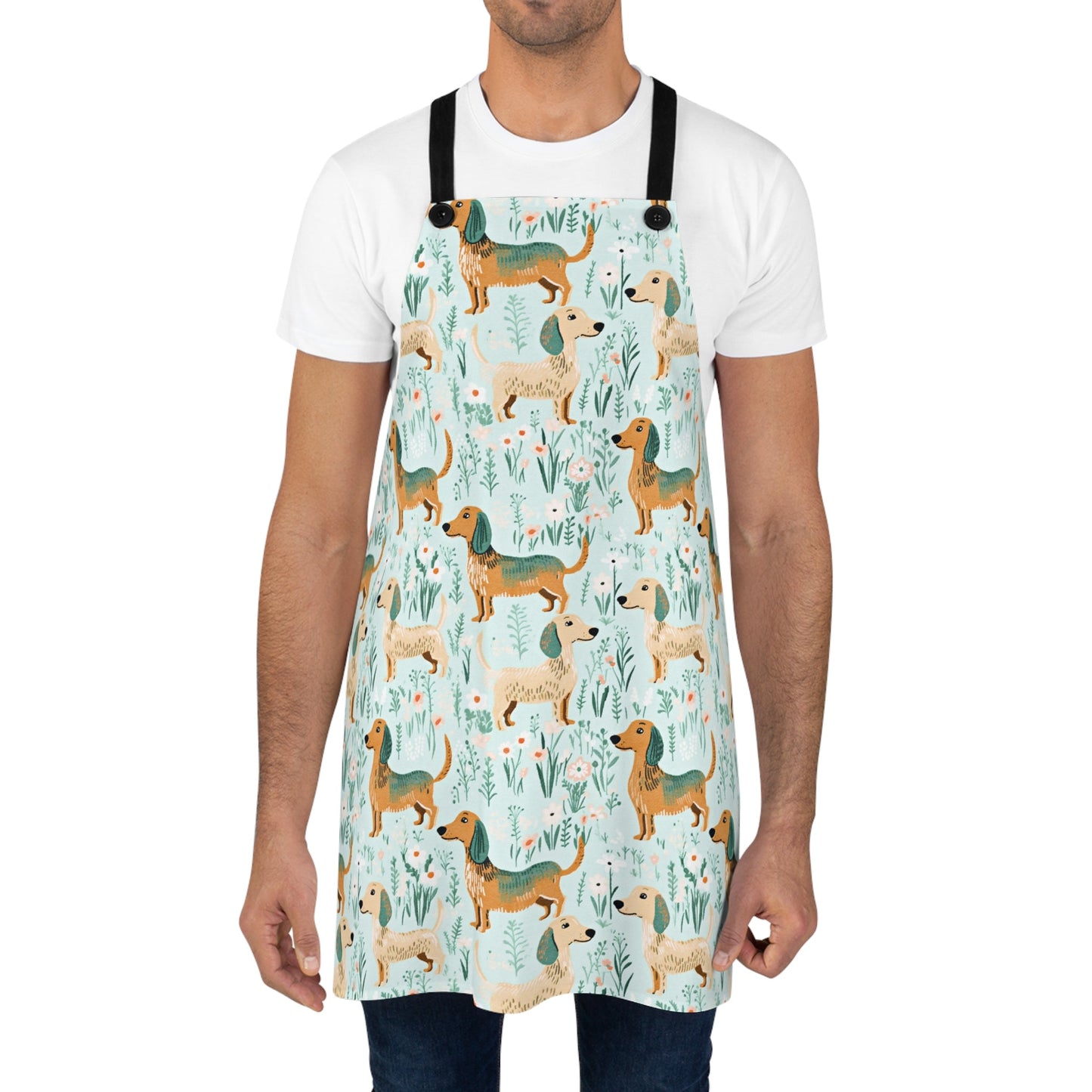 Minty Floral Paws - Dachshund Apron - Real Rad Boutique