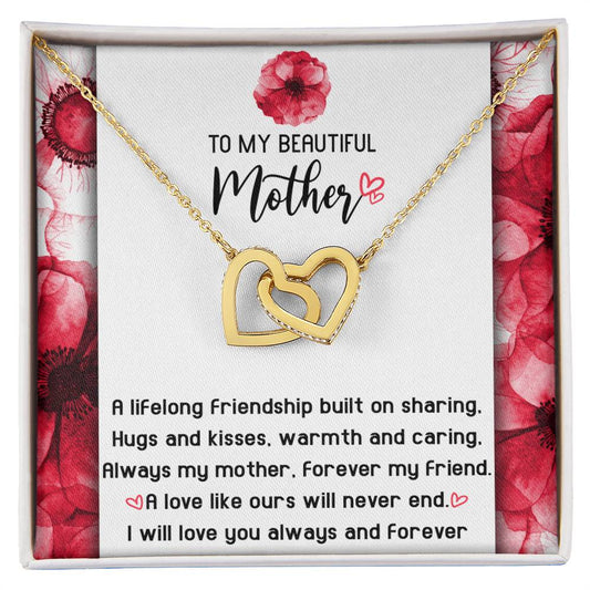 Mom My Forever Friend - Interlocking Hearts Necklace - Real Rad Boutique