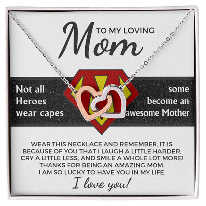 Mom, My Hero - Interlocking Hearts Necklace - Real Rad Boutique