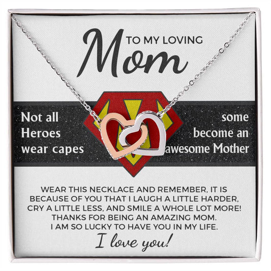 Mom, My Hero - Interlocking Hearts Necklace - Real Rad Boutique