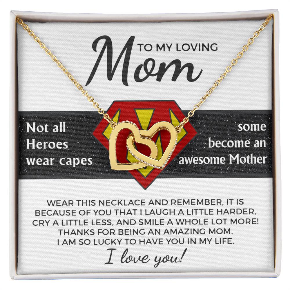 Mom, My Hero - Interlocking Hearts Necklace - Real Rad Boutique