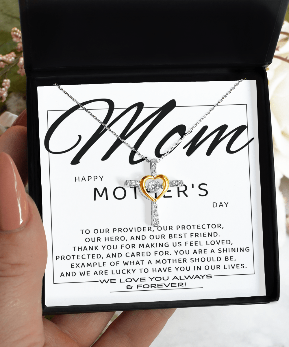 Mom, Our Everything - Love Cross Necklace - Real Rad Boutique