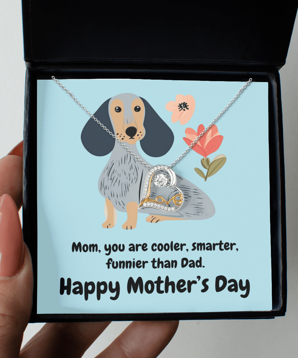 Mom, You're the Best - Dachshund Love Dancing Necklace - Real Rad Boutique