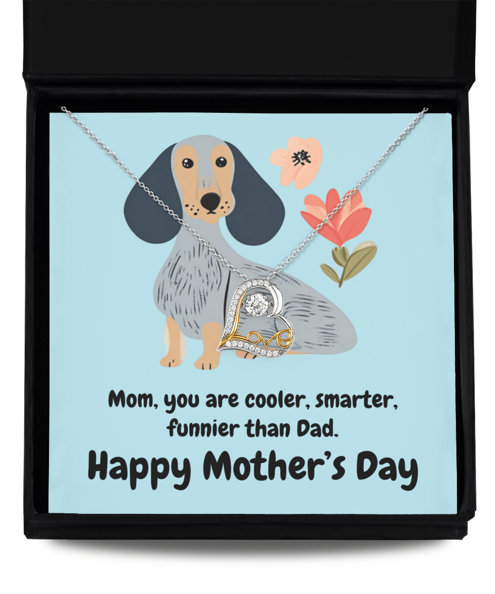 Mom, You're the Best - Dachshund Love Dancing Necklace - Real Rad Boutique