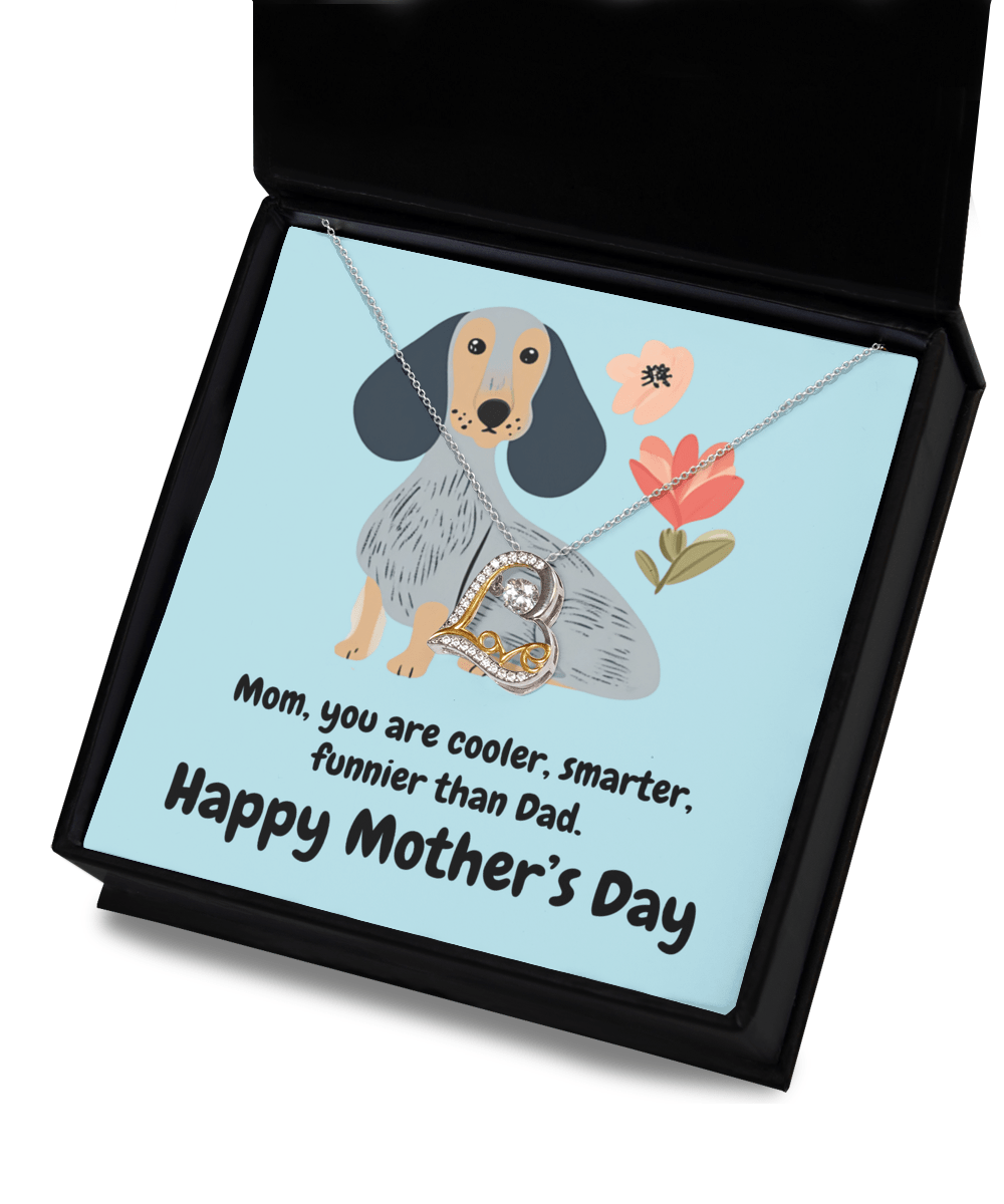 Mom, You're the Best - Dachshund Love Dancing Necklace - Real Rad Boutique