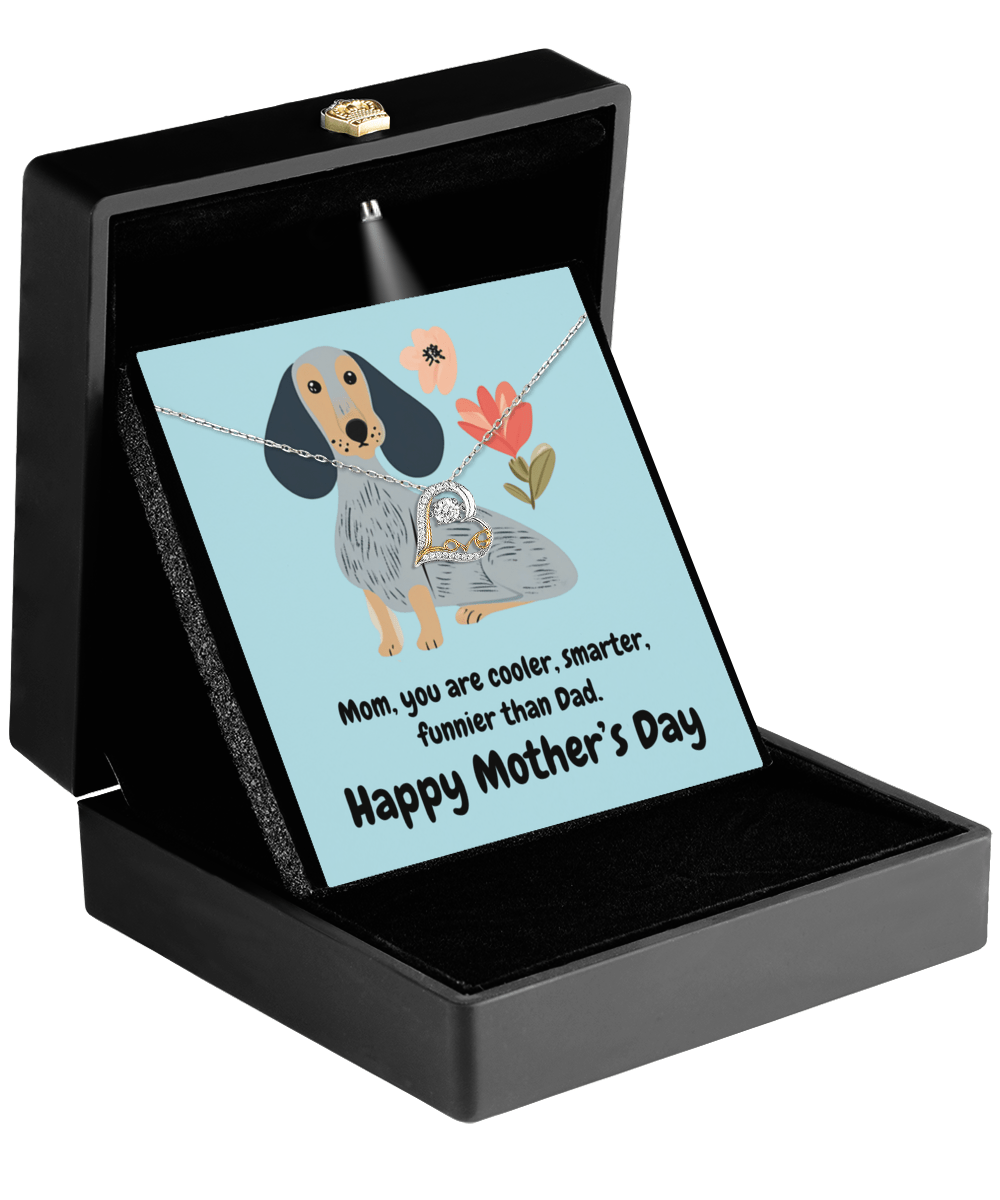 Mom, You're the Best - Dachshund Love Dancing Necklace - Real Rad Boutique