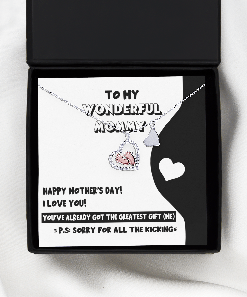 Mother's Day Greetings - Baby Feet Necklace - Real Rad Boutique