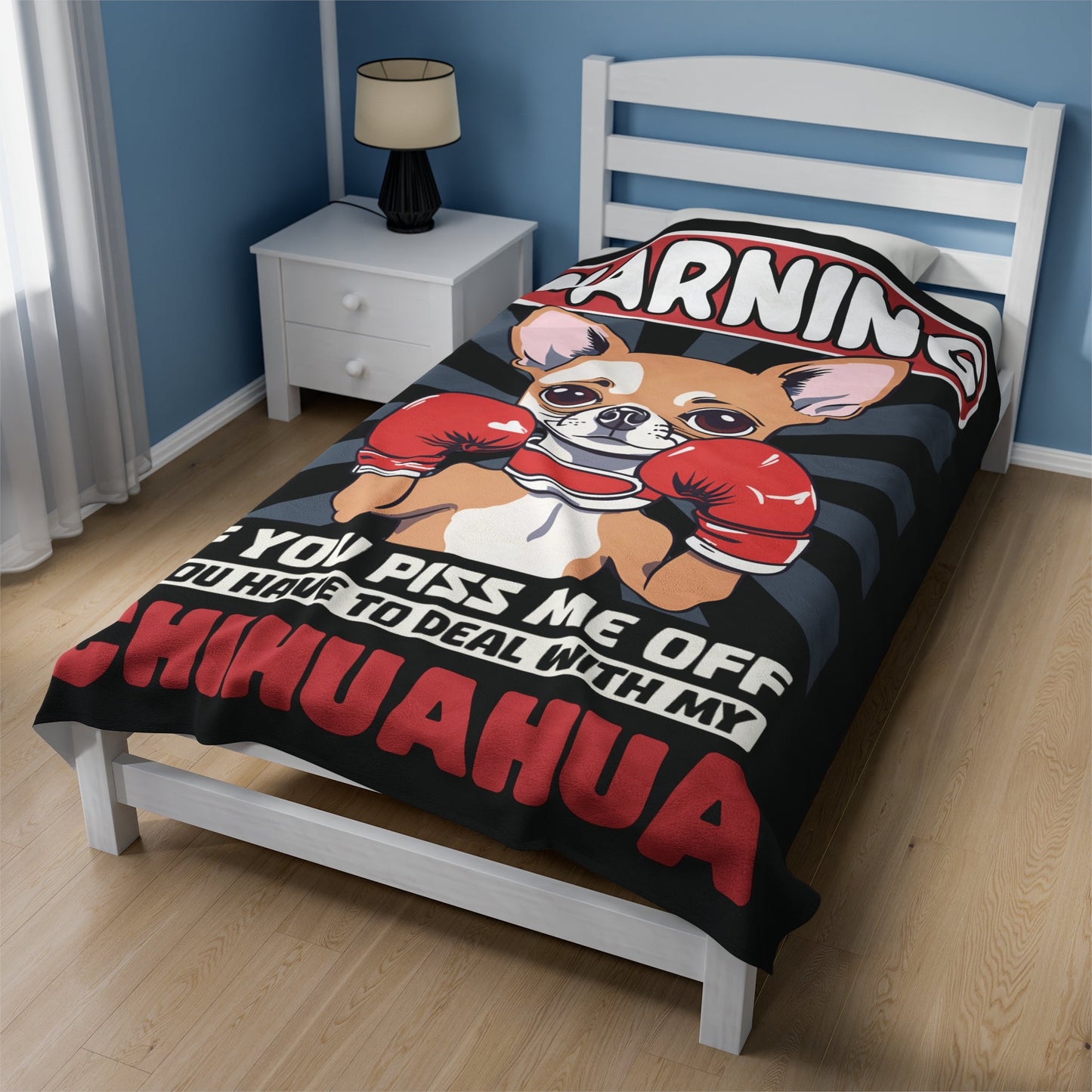 My Chihuahua Means Business - Velveteen Plush Blanket - Real Rad Boutique