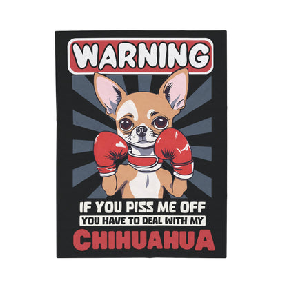 My Chihuahua Means Business - Velveteen Plush Blanket - Real Rad Boutique