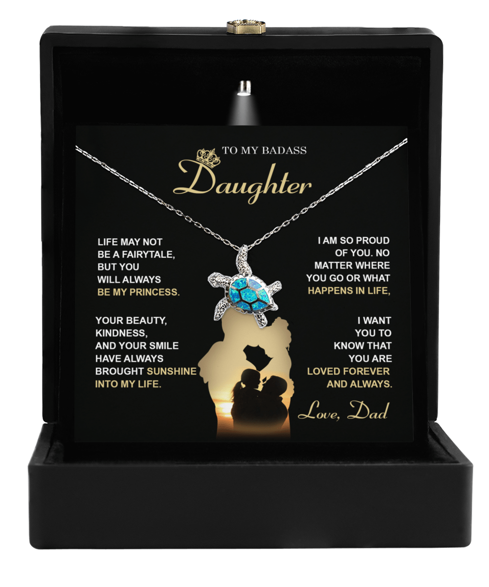 My Princess Forever - Opal Turtle Necklace - Real Rad Boutique