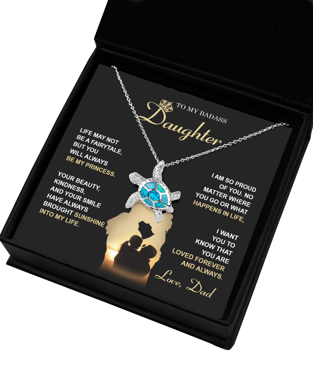 My Princess Forever - Opal Turtle Necklace - Real Rad Boutique