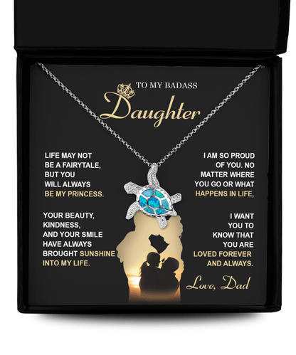 My Princess Forever - Opal Turtle Necklace - Real Rad Boutique