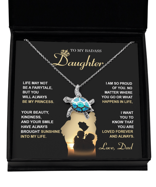 My Princess Forever - Opal Turtle Necklace - Real Rad Boutique