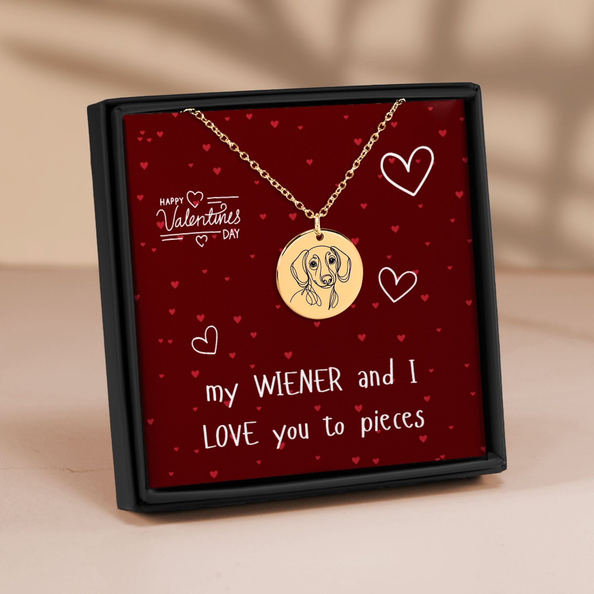 My Wiener Loves You To Pieces - Dachshund Valentine Necklace | Gift for Her - Real Rad Boutique