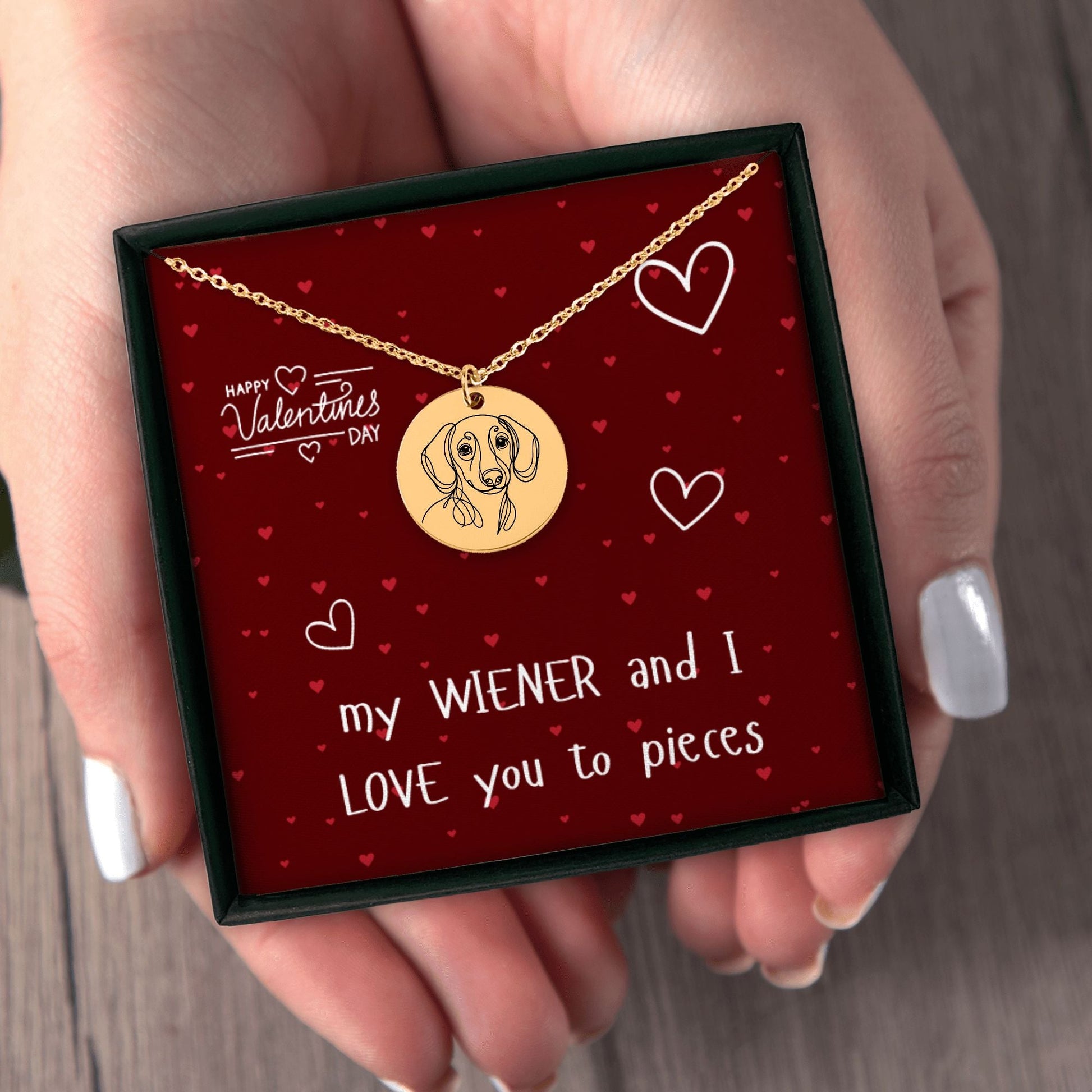 My Wiener Loves You To Pieces - Dachshund Valentine Necklace | Gift for Her - Real Rad Boutique