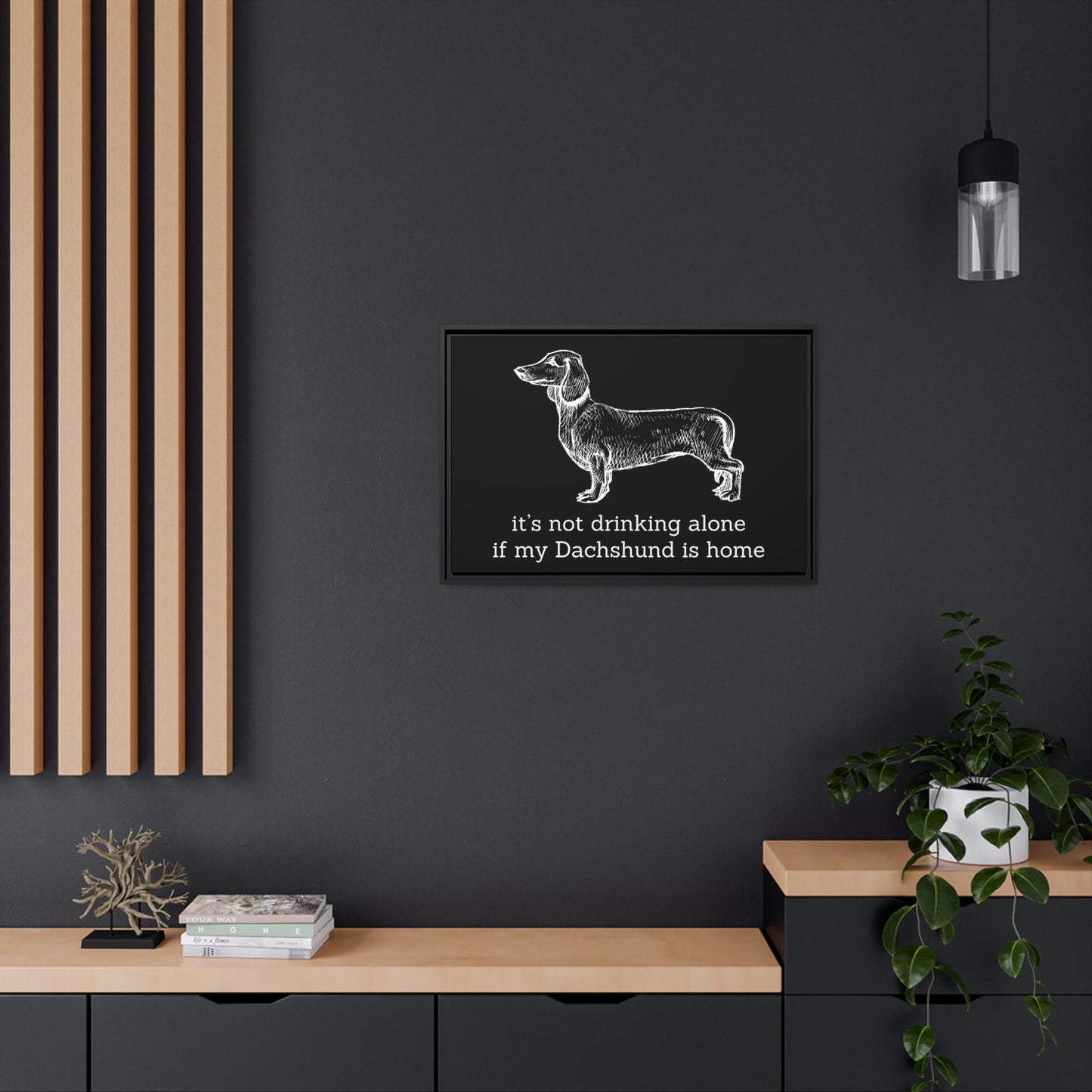 Not Drinking Alone - Matte Canvas, Black Frame - Real Rad Boutique