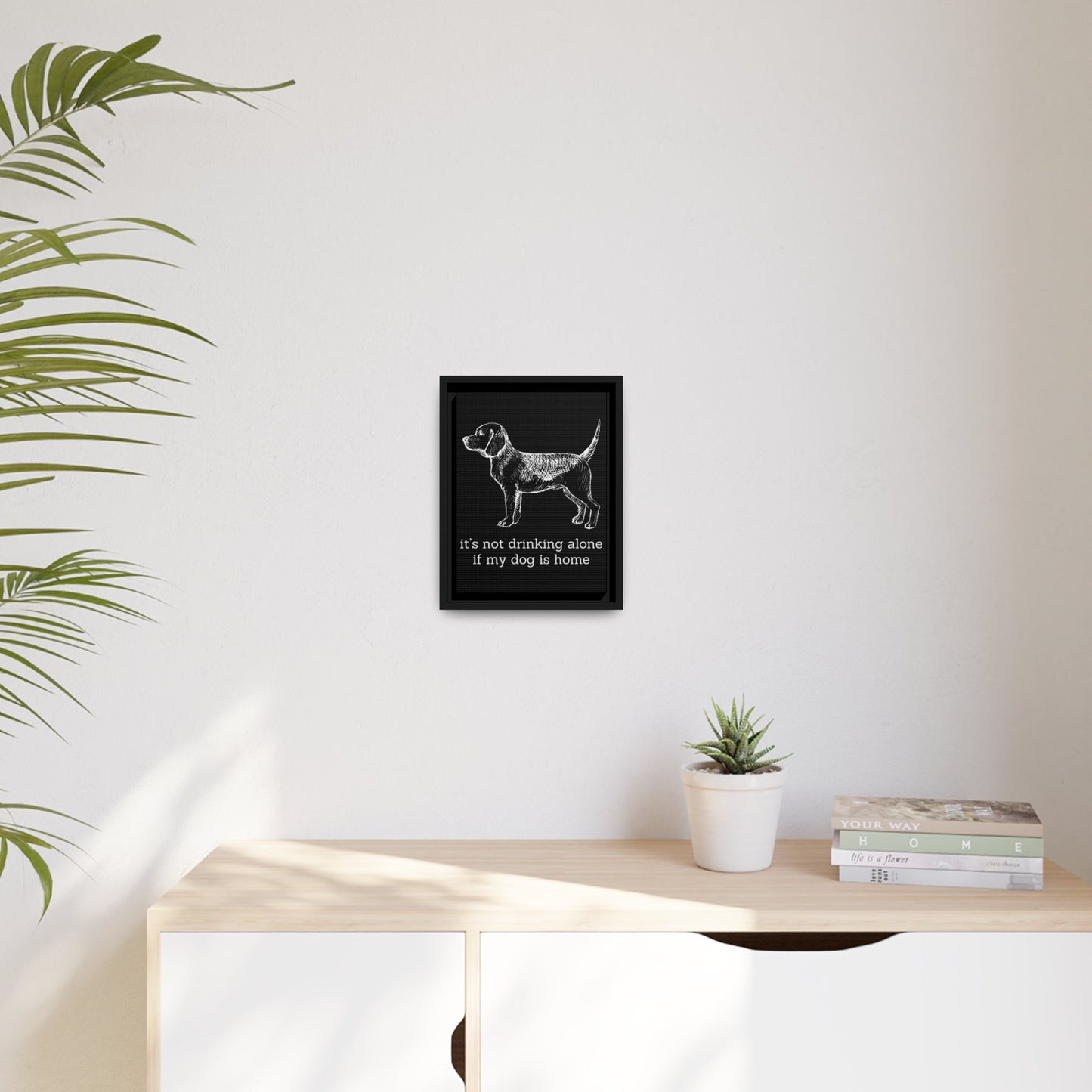 Not Drinking Alone - Matte Canvas, Black Frame - Real Rad Boutique