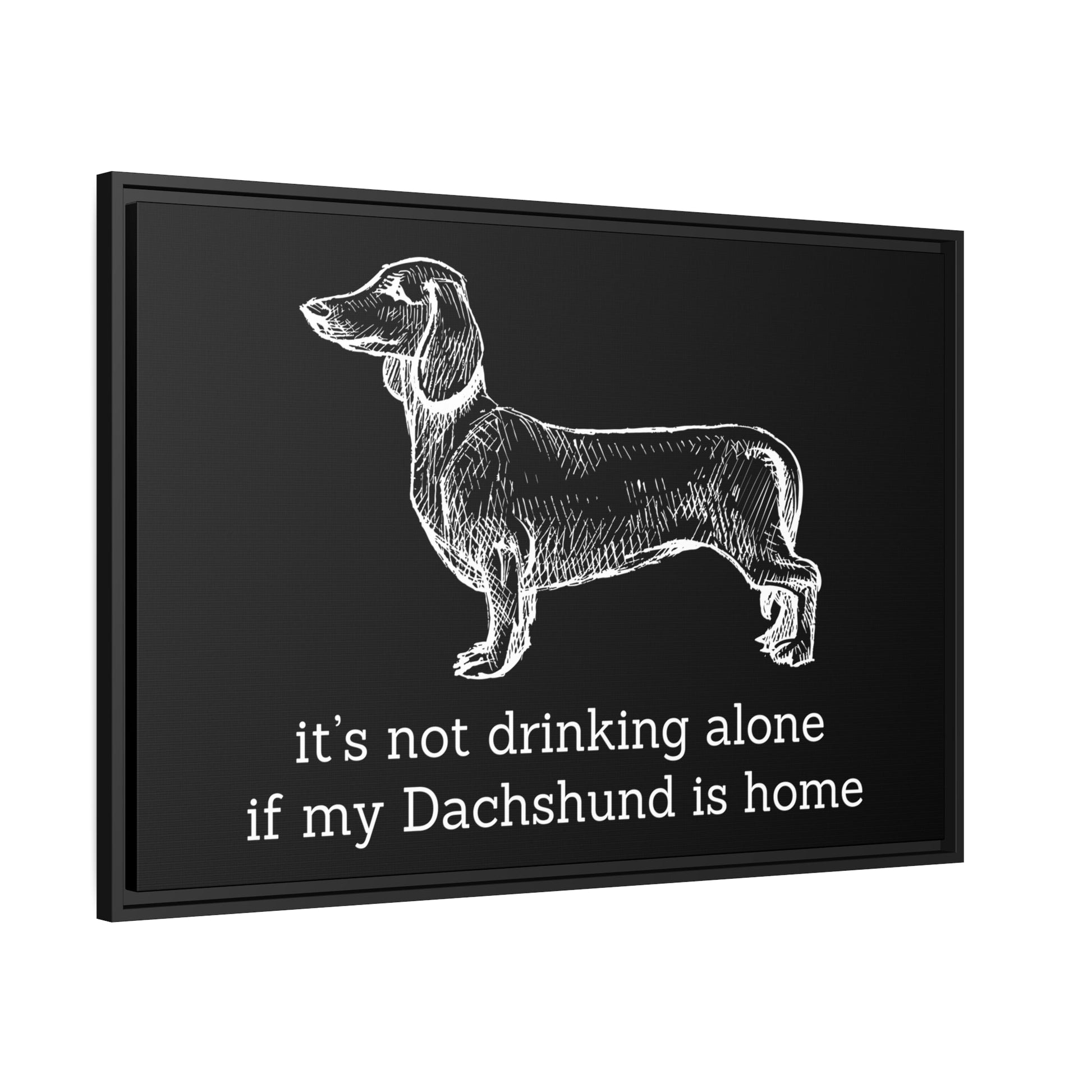 Not Drinking Alone - Matte Canvas, Black Frame - Real Rad Boutique