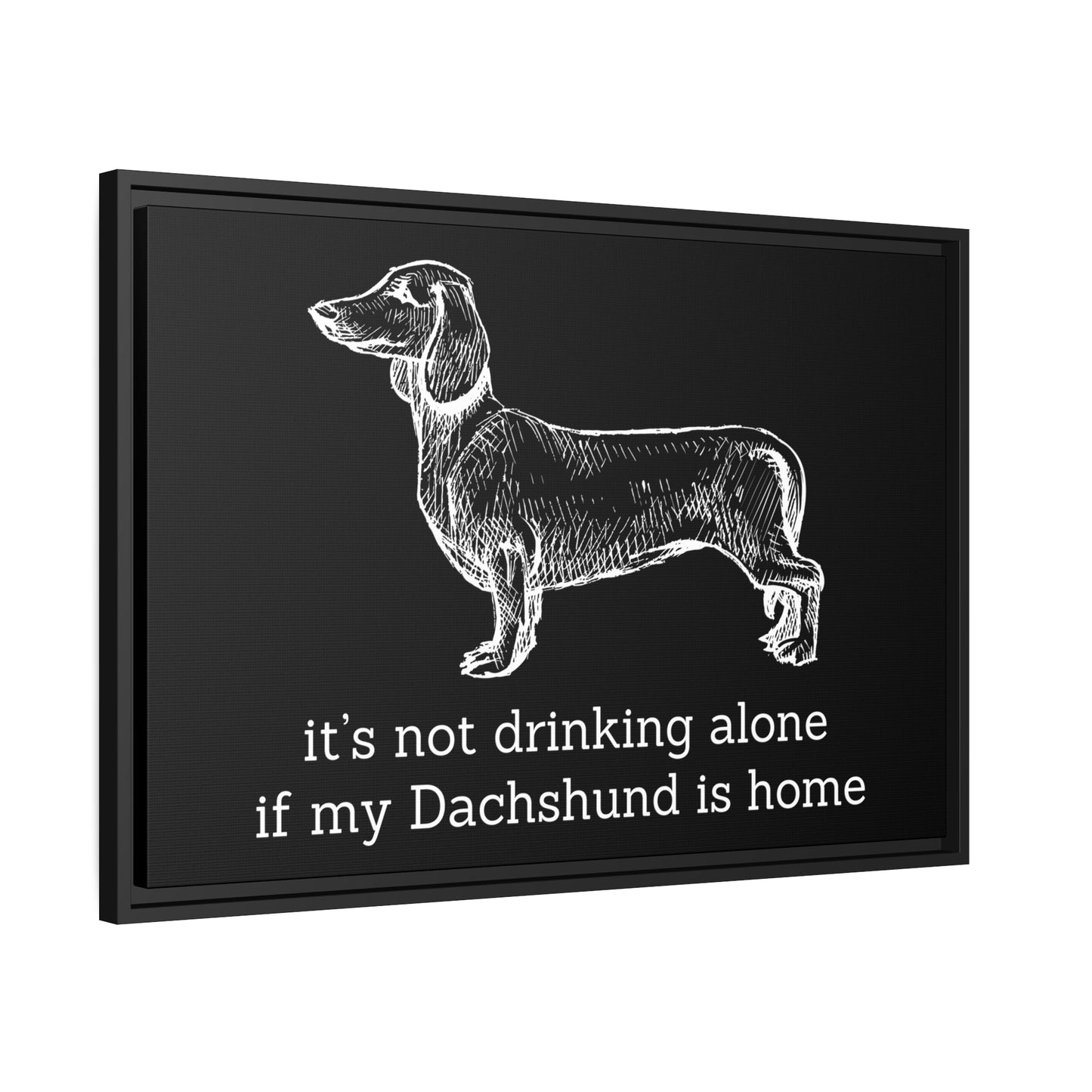 Not Drinking Alone - Matte Canvas, Black Frame - Real Rad Boutique