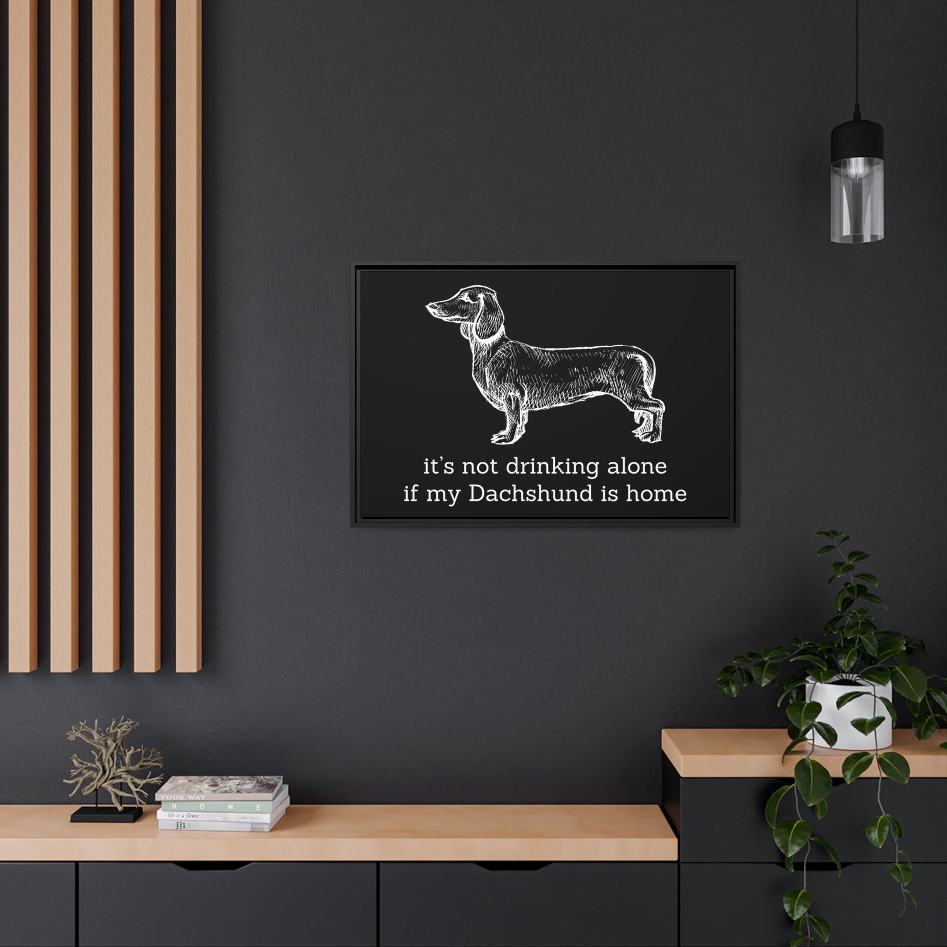 Not Drinking Alone - Matte Canvas, Black Frame - Real Rad Boutique