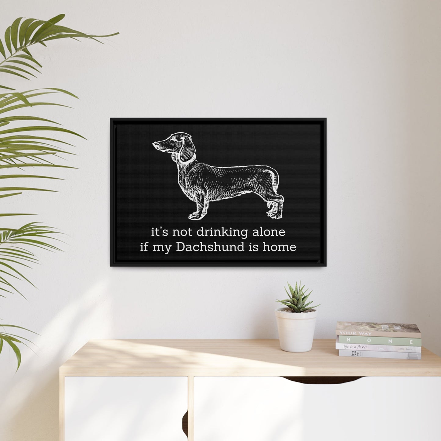 Not Drinking Alone - Matte Canvas, Black Frame - Real Rad Boutique