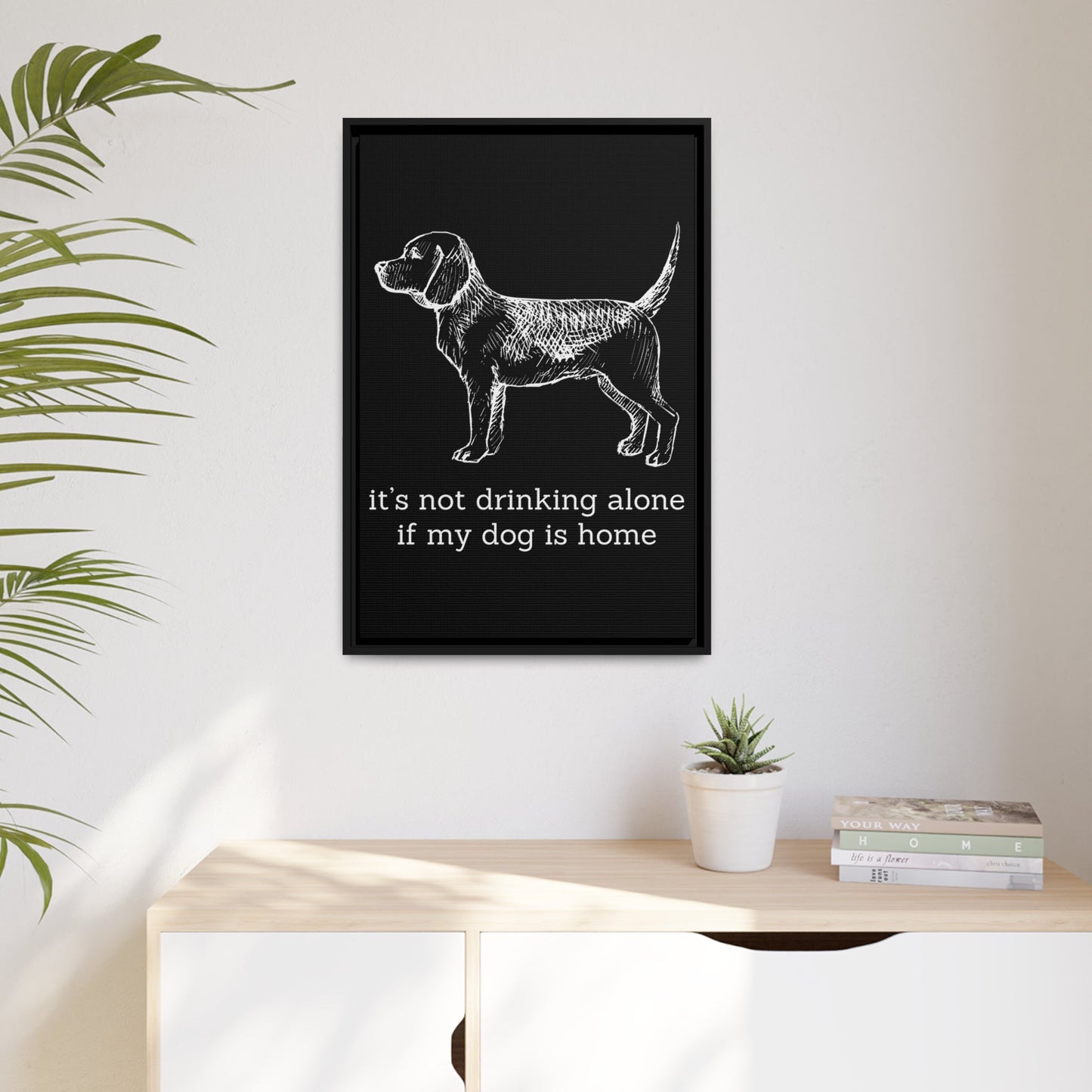 Not Drinking Alone - Matte Canvas, Black Frame - Real Rad Boutique