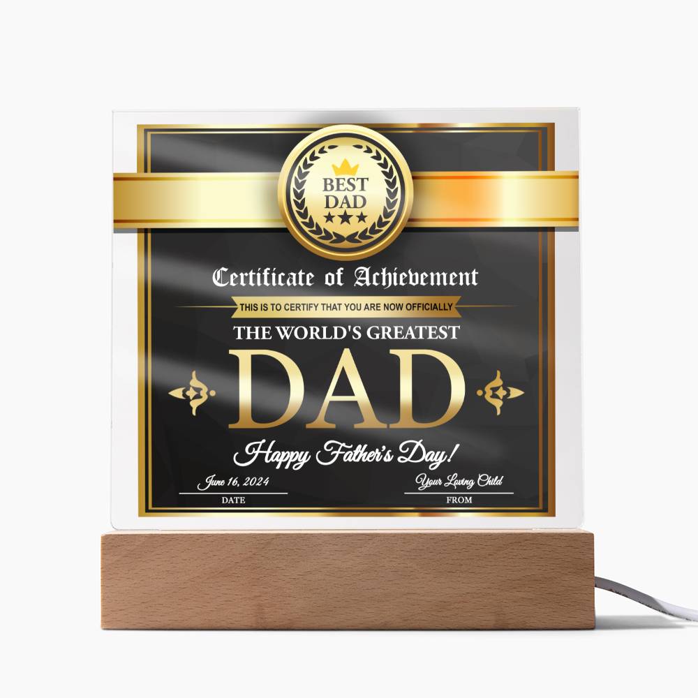 Outstanding Dad Award - Acrylic Square Plaque - Real Rad Boutique